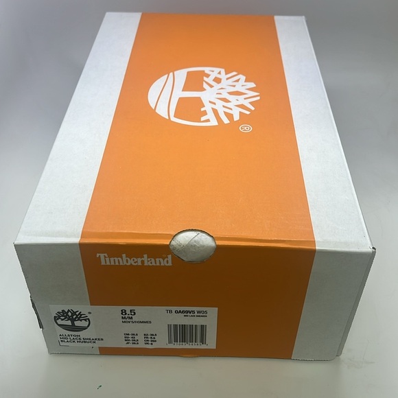 Men’s Timberland Allston Mid Lace Up Sneaker Size 8.5 Black New in Box - Picture 10 of 10